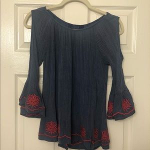 3/4 Sleeve Embroidered Blouse